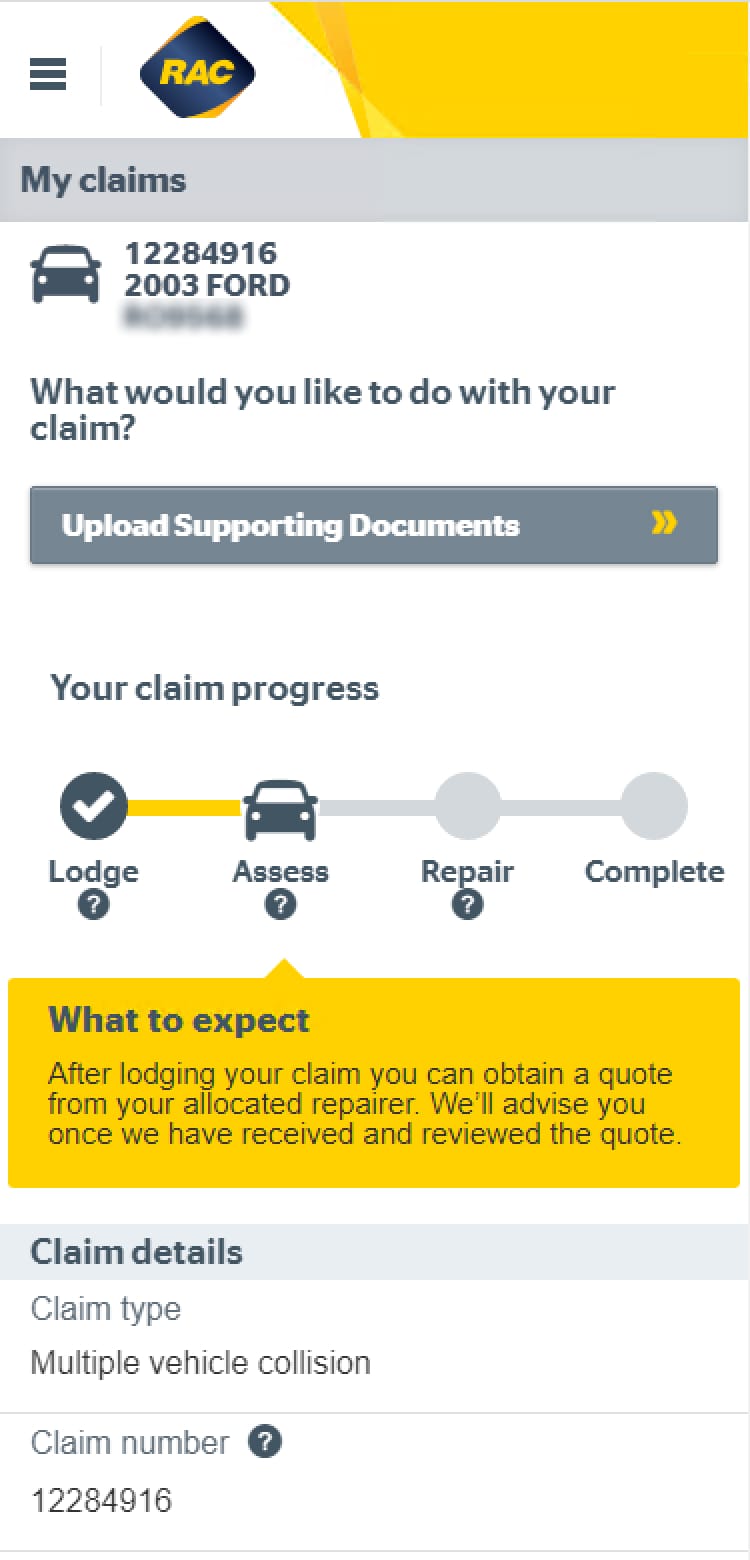 Viewing claim details on Mobile