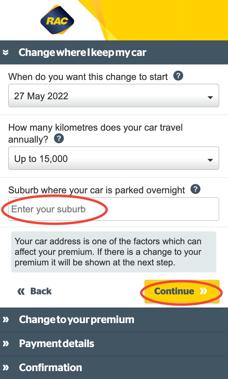 Select change selected car on Mobile