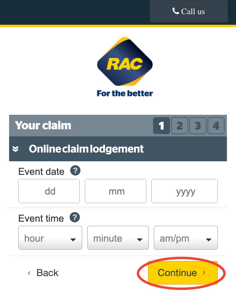 rac travel insurance claims number