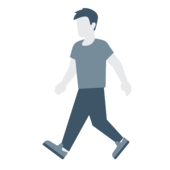 An illustration of a man walking
