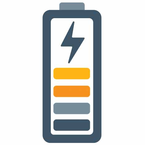 An illustration of a battery