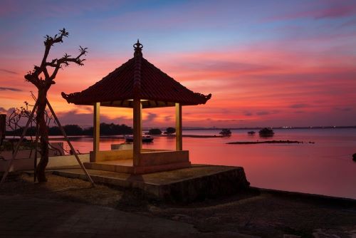 Benoa covered in sunset colours 