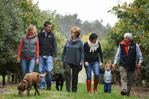 A group of people going on a tour around Tamar Valley Truffle farm 