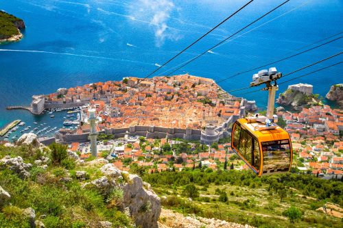 Cable Car overlooking the Old Town of Dubrovnik