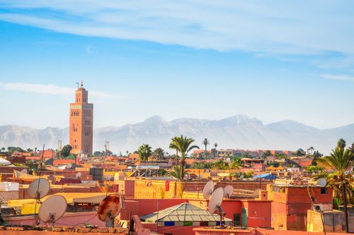 Panoramic view of Marrakech and old medina