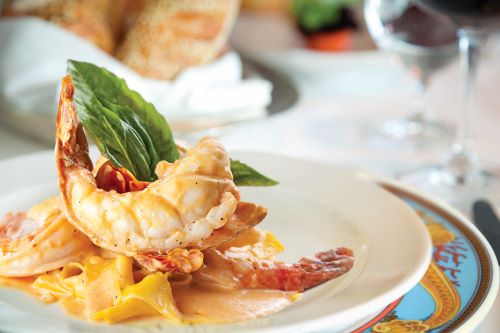 A Lobster dish beautifully arranged on the plate ready to eat