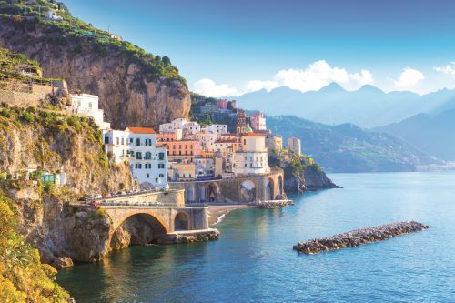 Costal town on the rugged Amalfi Coast 