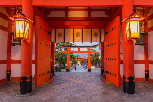 The vibrant red gates of Fushimi Inari in Kyoto, Japan