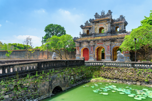 The historic temple in Hue Vietnam