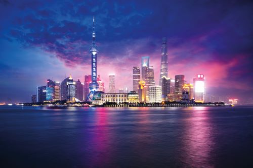 Shanghai skyline by night 
