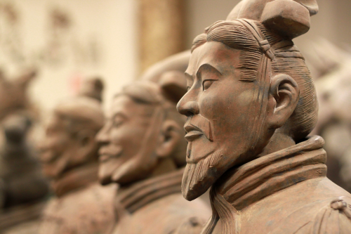 A close up of the Terracotta warriors of XiAn