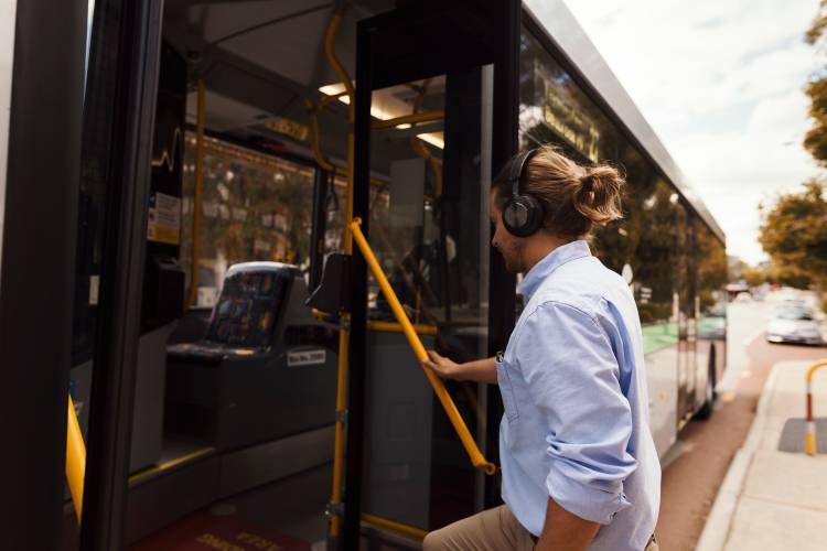 Boarding the bus