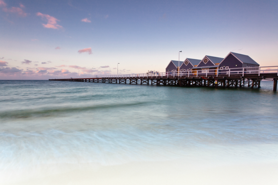view of busselton jetty from the beach